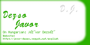 dezso javor business card